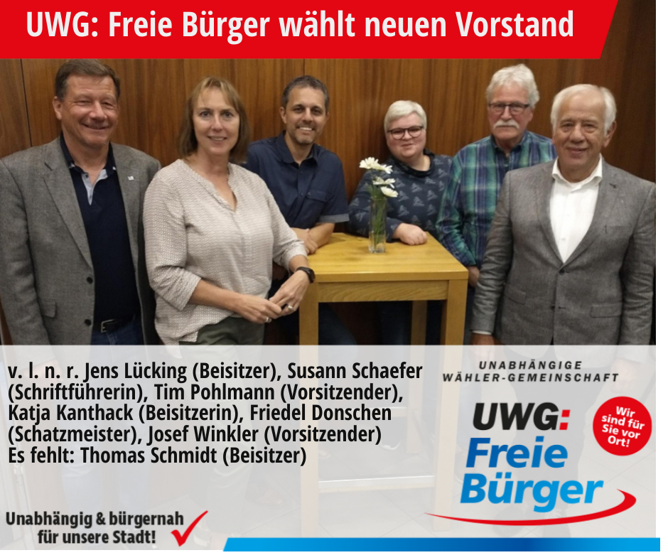 UWG: Freie Bürger wählt neuen Vorstand